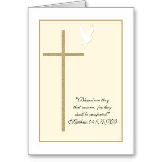 Religious Christian Sympathy Card    Cross & Dove