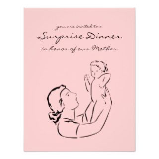 Mother & Child Outline Mother's Day Invitation