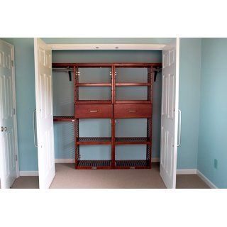 John Louis Home JLH 526 Deluxe 16 Inch Deep Closet Shelving System, Red Mahogany   Closet Storage And Organization Systems