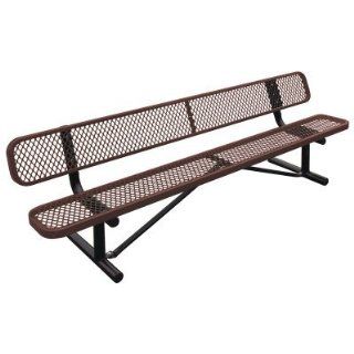 Leisure Craft Standard Expanded Steel Commercial Park Bench   B4WBSM GREEN  Outdoor Benches  Patio, Lawn & Garden