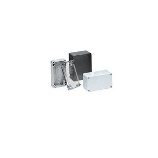 BUD Industries PN 1344 C Polycarbonate NEMA 4x Box with Clear Cover, 14 5/32" Length x 7 55/64" Width x 5 29/32" Height, Light Gray Finish Electrical Boxes