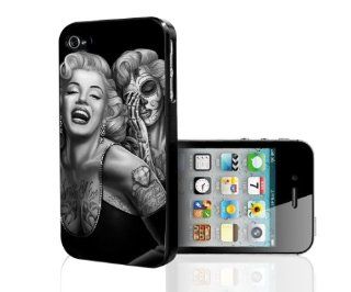 Marilyn Monroe with Tattoos and Skeleton iPhone 4 4s Hard Case Cell Phones & Accessories