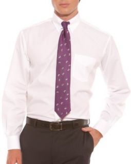 Savile Row Men's White Poplin Tab Collar Classic Fit Dress Shirt Single Cuff at  Mens Clothing store