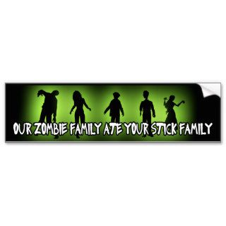 Funny Zombie Stick Family Bumper Sticker