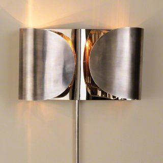 Global Views Folded Sconce Antique Silver Nickel   Candle Sconces