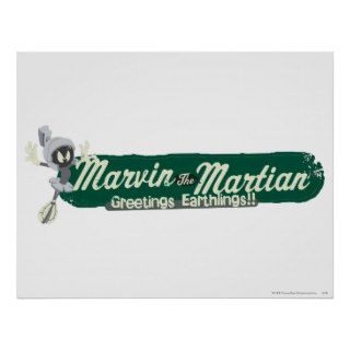 Marvin Greetings Earthlings Posters