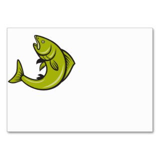 Trout Fish Jumping Cartoon Business Card Templates
