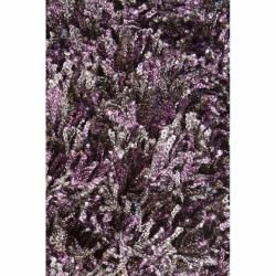 Handwoven Gray/Purple/Brown Mandara Shag Rug (9' x 13') Mandara 7x9   10x14 Rugs