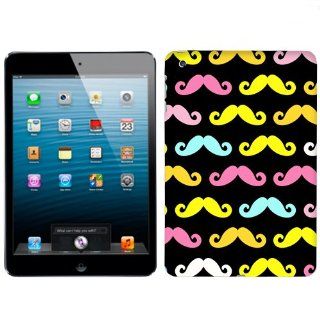 Apple iPad Mini Multi Colored Mustaches on Black Case Cell Phones & Accessories