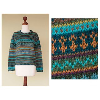 Alpaca 'Andean Lakes' Sweater (Peru) Novica Women's Clothing