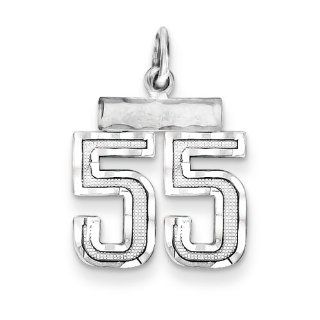 Sterling Silver Small #55 Charm Jewelry