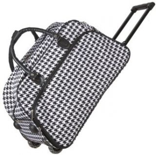 World Traveler Black Houndstooth Rolling Wheeled Duffle Bag 21 inch Clothing