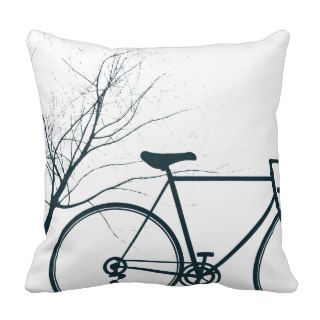 Blue black  bike throw pillow