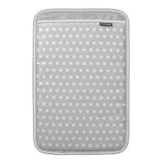 Light Gray and White Polka Dot Pattern. MacBook Air Sleeves
