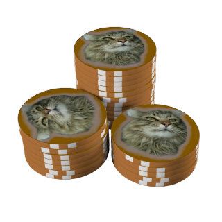 Maine Coon kitty Poker Chips Set