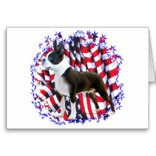 Boston Terrier Patriot Greeting Cards