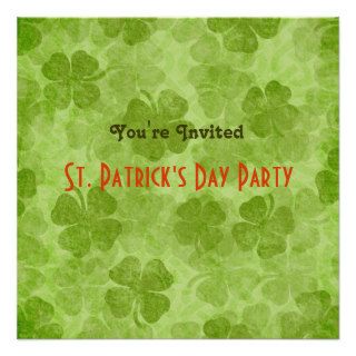 Shamrock St. Patrick's Day Party Invitation