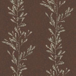 The Wallpaper Company 8 in. x 10 in. Brown and Grey Modern Leaf Stripe with a Textural Lace Overprint Wallpaper Sample WC1282370S
