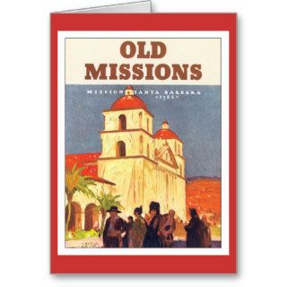 Vintage Missions Santa Barbara Greeting Cards