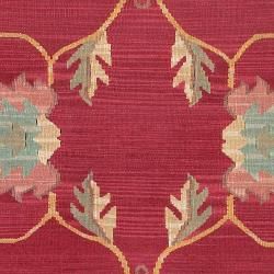 Hand woven Burgundy Southwestern Baba New Zealand Wool Rug (7' x 9') Surya 7x9   10x14 Rugs
