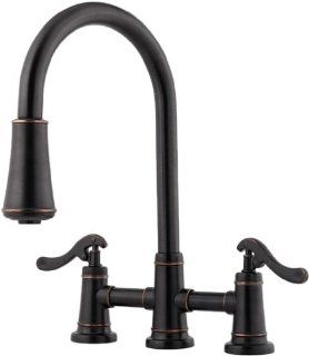 Pfister T531 YPY Ashfield 2 Handle, Pull Down Kitchen Faucet, Tuscan Bronze   Touch On Kitchen Sink Faucets  