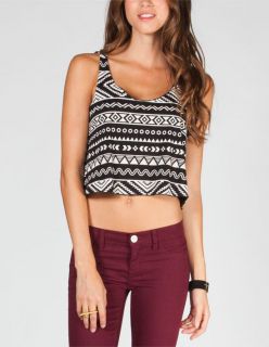 Tribal Womens Crop Tank Black/White In Sizes X Small, Medium, Small, Large