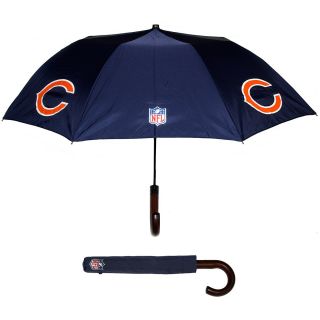 Concept One Chicago Bears Woody Full Size Wooden Cane Handle Team Logo Umbrella