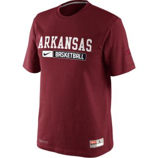 NIKE Mens Arkansas Razorbacks Team Issued Practice Short Sleeve T Shirt   Size