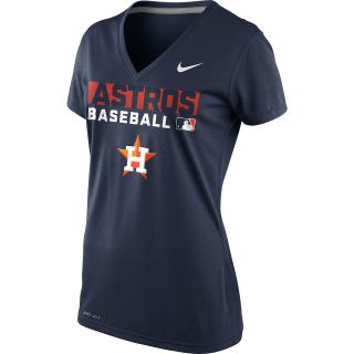 NIKE Womens Houston Astros Team Issue Performance Legend Logo V Neck T Shirt  