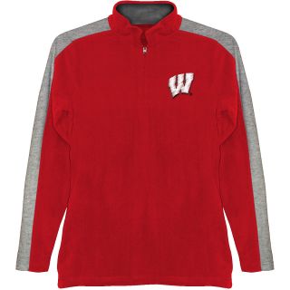 T SHIRT INTERNATIONAL Mens Wisconsin Badgers Quarter Zip Jacket   Size Xl, Red