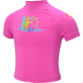 LAGUNA Toddler Girls Surfing Fun Short Sleeve Rashguard   Size 3t, Pink