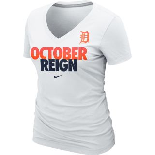 NIKE Womens Detroit Tigers October Reign Tri Blend Short Sleeve T Shirt   Size