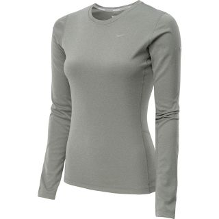 NIKE Womens Miler Long Sleeve Running Top   Size Large, Canyon Grey/htr