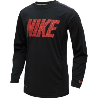 NIKE Boys Speed Fly Graphic Long Sleeve T Shirt   Size Large, Black/red