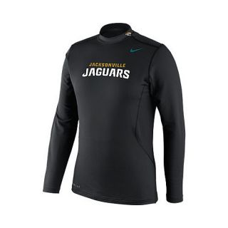 NIKE Mens Jacksonville Jaguars Pro Combat Dri FIT Hyperwarm Mock Long Sleeve T 