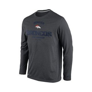 NIKE Mens Denver Broncos Arch Long Sleeve T Shirt   Size Small, Charcoal