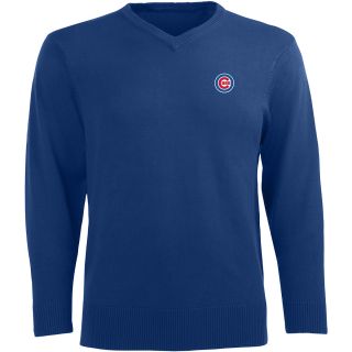 Antigua Mens Chicago Cubs Ambassador Knit V Neck Sweater   Size Medium,