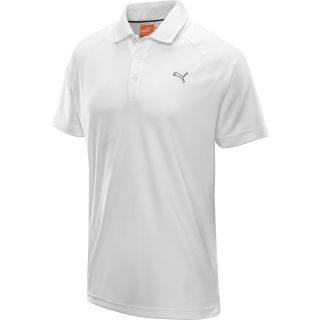 PUMA Mens Tech Raglan Short Sleeve Golf Polo   Size Medium, White