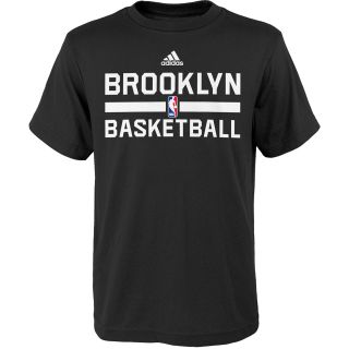 adidas Youth Brooklyn Nets Practice Short Sleeve T Shirt   Size Medium, Black