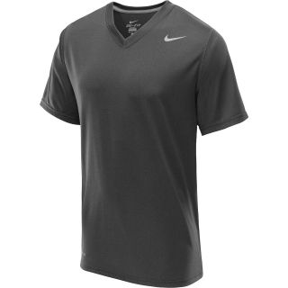 NIKE Mens Legend V Neck Short Sleeve T Shirt   Size Small, Anthracite/silver
