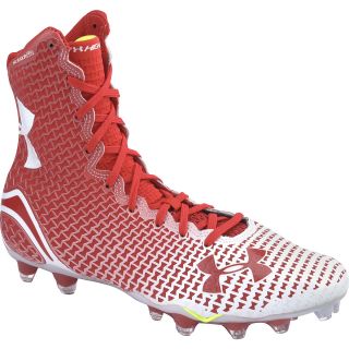 UNDER ARMOUR Mens Highlight MC High Football Cleats   Size 8.5, Red/white