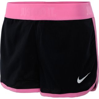 NIKE Womens Mesh Training Shorts   Size Xl, Black/pink/white