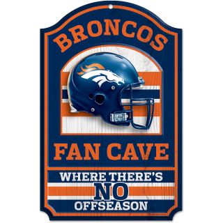 WINCRAFT Denver Broncos 11x7 Inch Fan Cave Wooden Sign