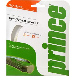 PRINCE Synthetic Gut with Duraflex Tennis String   17 Gauge   Size 4017g, White