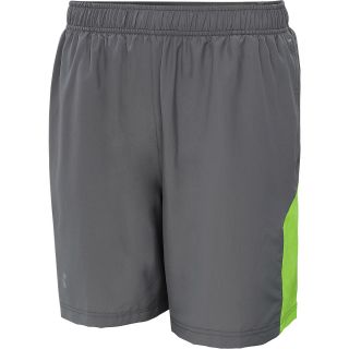 UNDER ARMOUR Mens UA Shirtless Run 7 Shorts   Size Small, Graphite/green