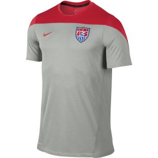 NIKE Mens USA Squad Heather Short Sleeve Training Top   Size Small, Grey/red