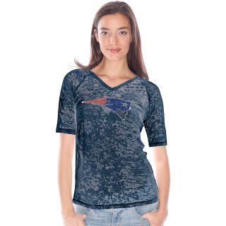Touch By Alyssa Milano Womens New England Patriots Rhinestone Logo T Shirt  