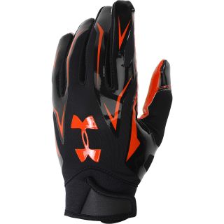 UNDER ARMOUR Adult F4 Football Receiver Gloves   Size Medium, Orange/black