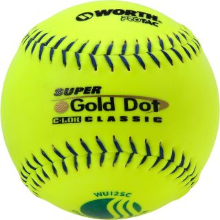 WORTH Super Gold Dot C Lok USSSA Classic 12 Inch Softballs   6 Pack
