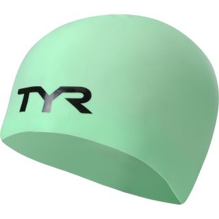 TYR Adult Long Hair Wrinkle Free Silicone Swim Cap   Size Long, Mint
